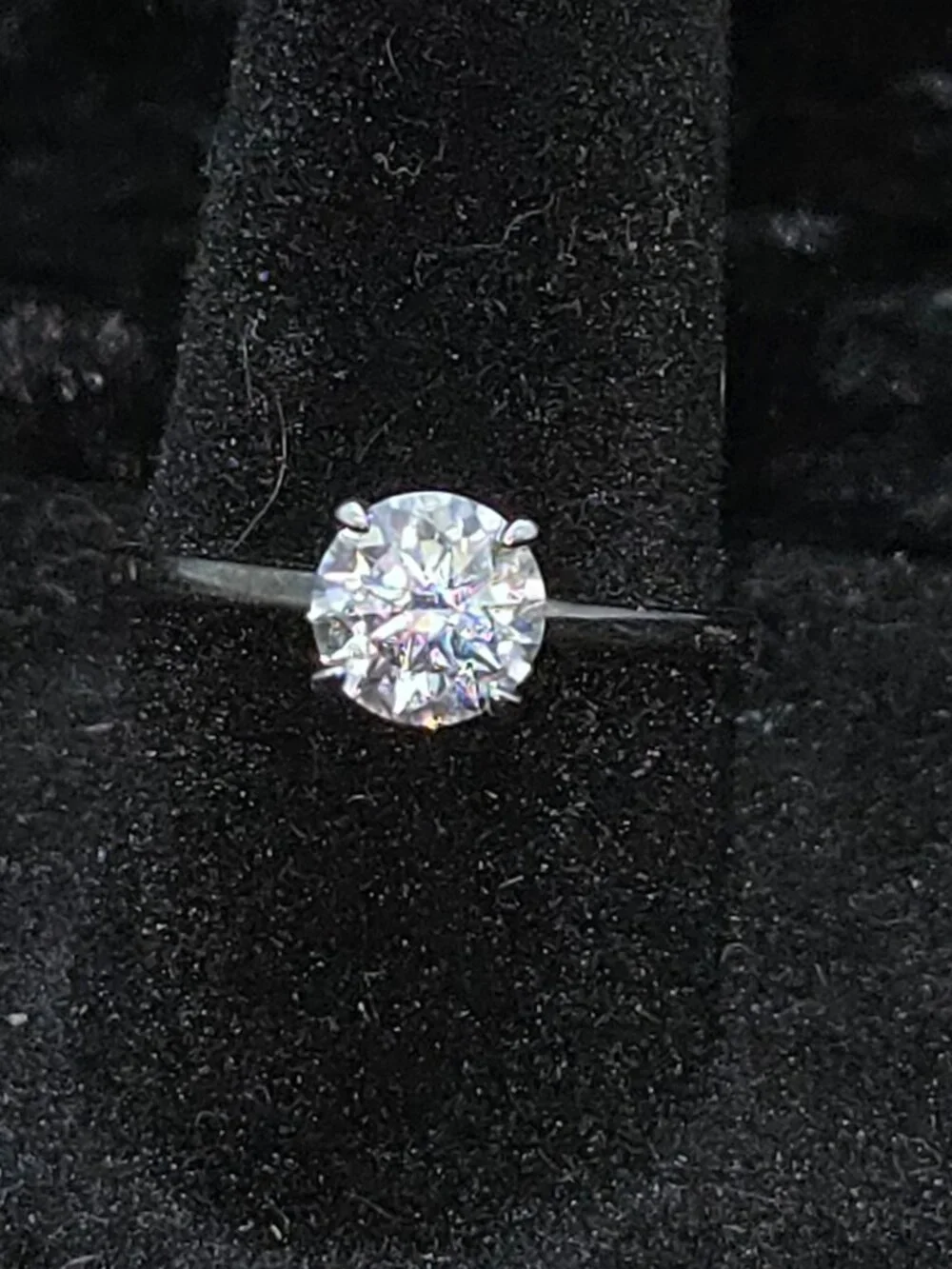Verified and GRA certified 1ct solitaire SILVER engagement ring size 7..26007